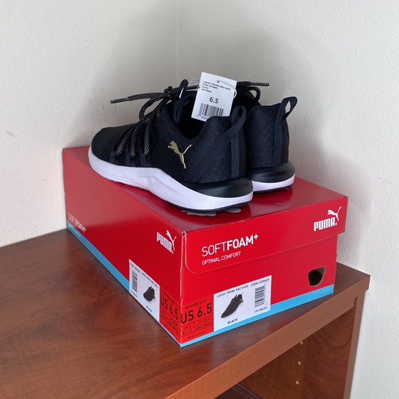 NWT Women’s Puma Prowl Knit Shoe Sneakers, black and white, size 6.5 - Picture 5 of 11